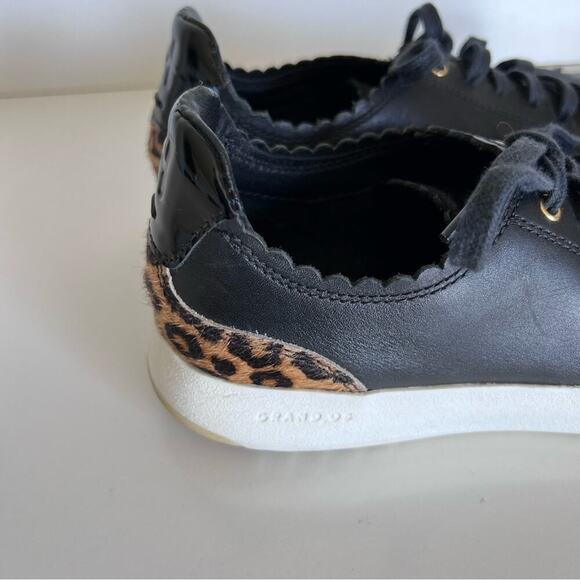 Cole Haan GP Leather & Cow Hair Tennis Sneakers - Picture 9 of 13